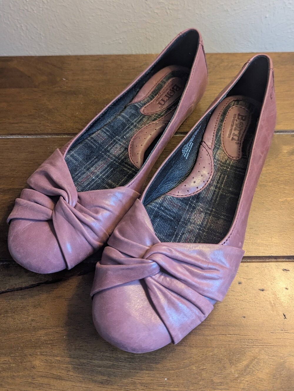 Born Mauve Knot-Front Ballet Flats